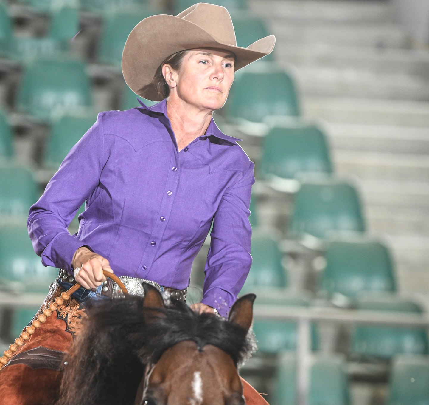 Iris Austin riding at the European Championship